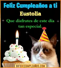 Gato meme Feliz Cumpleaños Eustolia
